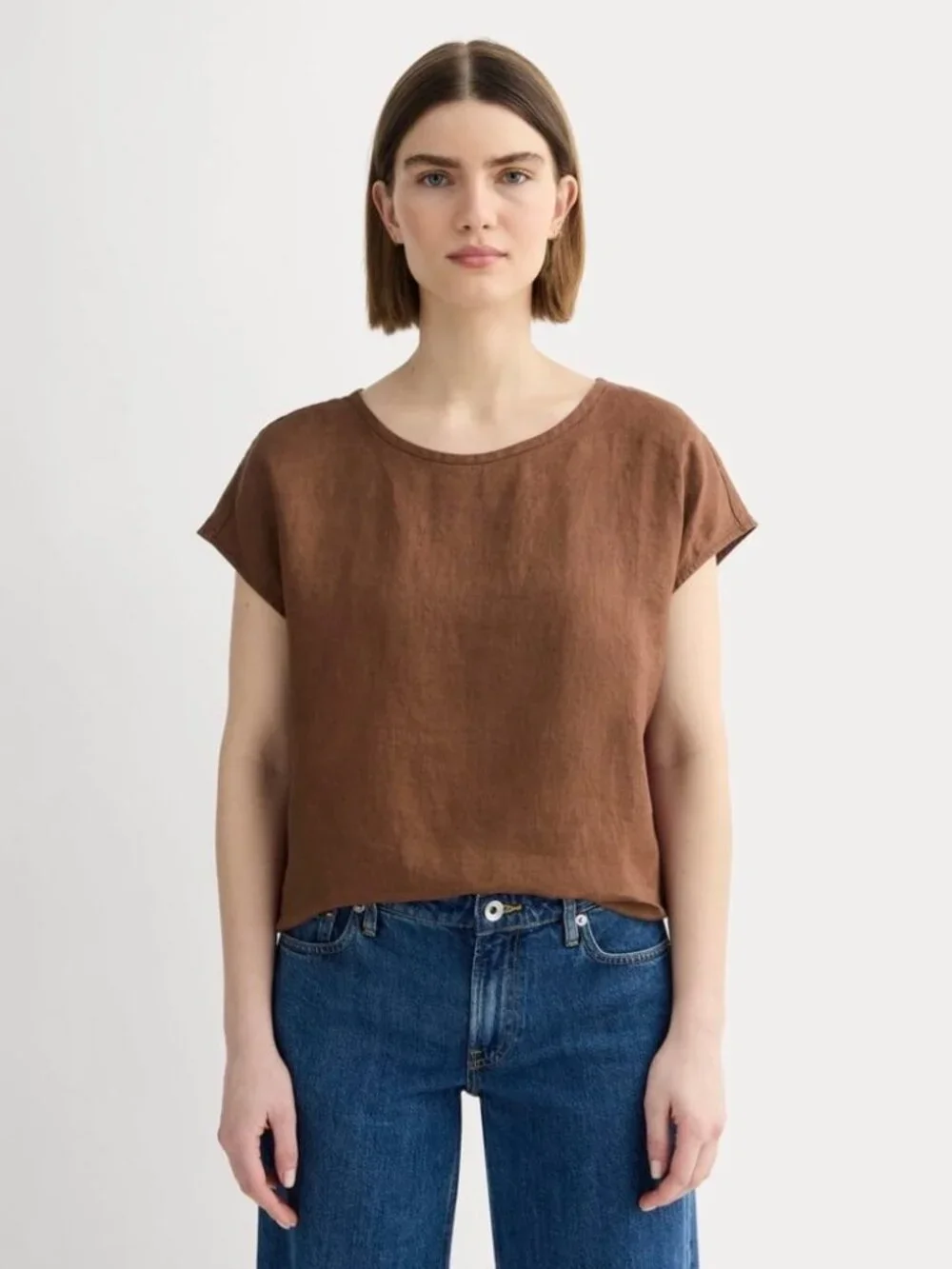 Everlane The Muscle Top in Linen Brown Size M - Picture 1 of 8